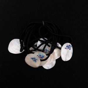 Hand made seashell hair ties